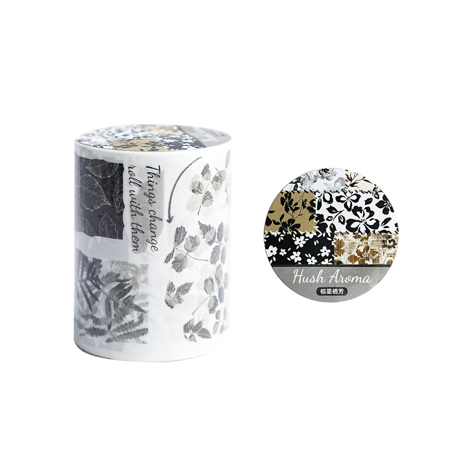 Etori Life Washi-Tape Vintage Floral in Braun und Schwarz, Breite: 50 mm, Länge: 2 m - Bild 3