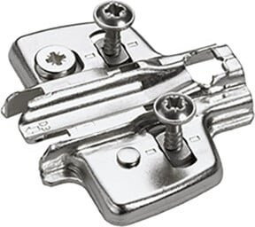 Hettich Möbel-Kreuzmontageplatte 9075087 aus Stahl, vernickelt, Silber - Bild 1