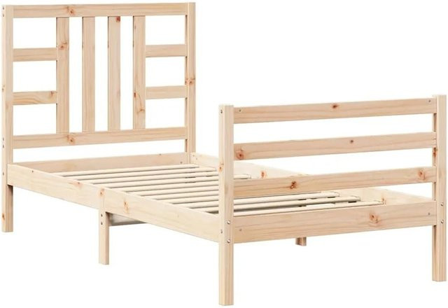 vidaXL Massivholzbett aus Kiefernholz in rustikaler Optik ohne Matratze B/T/H: 90 x 200 cm - Bild 1