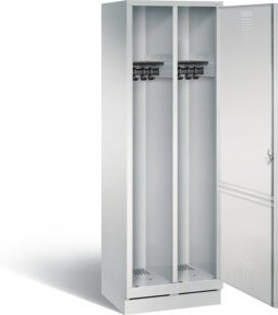 C+P Spind Evolo Schwarz-Weiss mit Front und Korpus in Lichtgrau, H x B x T: 180 x 61 x 50 cm - Bild 1