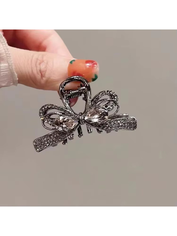 HIYAYZ Haarspange, schwarze Kristall-Schleife, Damen - Bild 2