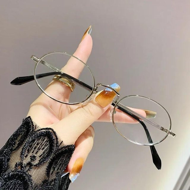 ERIKOLE Myopiebrille, oval, Vollrand, Metall, silber, Unisex - Bild 1