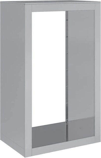 vidaXL Brennholzregal aus verzinktem Stahl in Silber/Grau, B/T/H: 60 x 40 x 100 cm - Bild 1