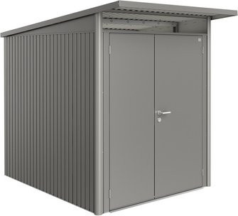 Biohort Gerätehaus AvantGarde mit Doppeltür und Pultdach in Silber Metallic, B/T/H: 174 x 214 x 218 cm - Bild 2