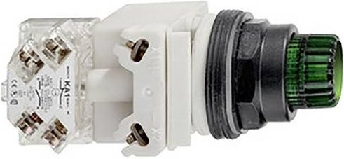 Schneider Electric 9001SK2L35LGG Leuchtdrucktaster, grün, Ø 30 mm, vorstehend, Federrückstellung, 24 V, 1 W - Bild 1