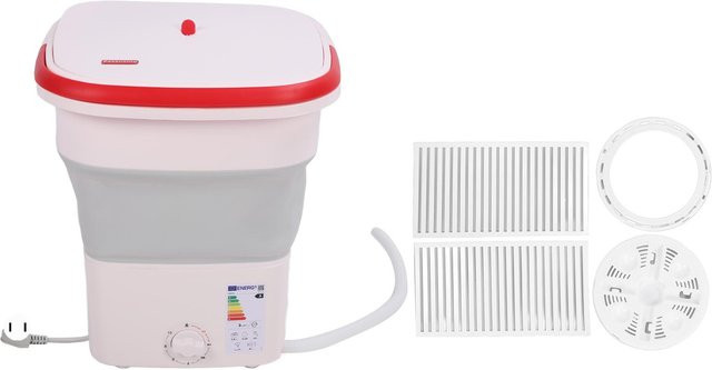 Tragbare Klappwaschmaschine von aimo in Weiß mit 16 l Fassungsvermögen, Toplader für Unterwäsche und Haushalt - Bild 1