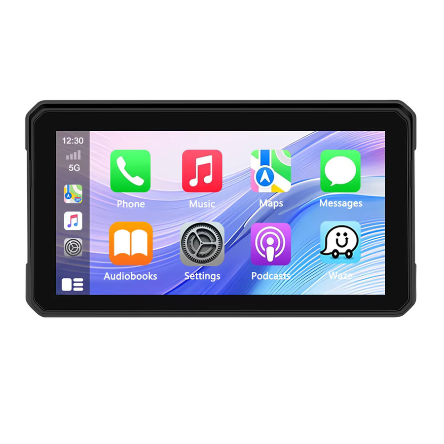 Podofo Carplay Motorrad-Monitor mit Android Auto und Airplay, IP68 wasserdicht, Farbe: Schwarz - Bild 7