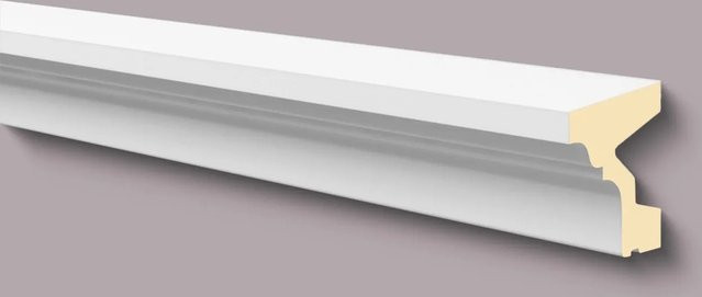 NOEL & MARQUET NMC FA10 DOMOSTYL Fenstersohlbank Fensterumrandung Fassadenprofil aus Polyurethan, Farbe: Weiß, B/T/H: 200 x 10 x 12,5 cm - Bild 1