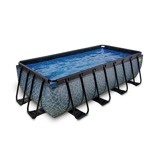 EXIT Rahmenpool Stone Pool Grau rechteckig mit Sandfilterpumpe und Poolleiter B/T/H: 250 x 200 x 100 cm - Bild 2