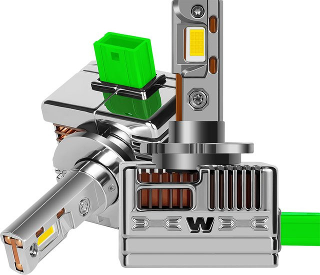 Roadsun LED-Scheinwerfer D3S mit Canbus No Error, 200W Hochleistungslampen mit 3570 CSP-Chip und Lüfter, Silber - Bild 1