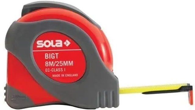 Sola Rollmeter BigT transparent rot, Länge: 8 m, Breite: 25 mm - Bild 1