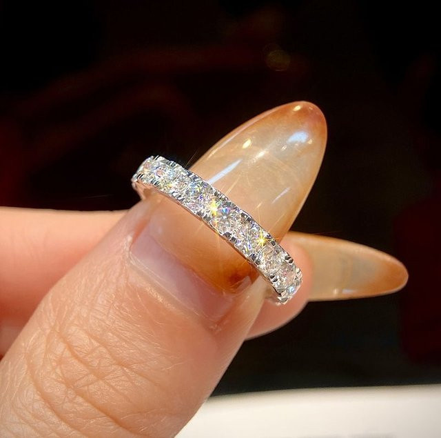 DWJ Ring, 925 Silber, Moissanit-Diamant, Damen - Bild 1