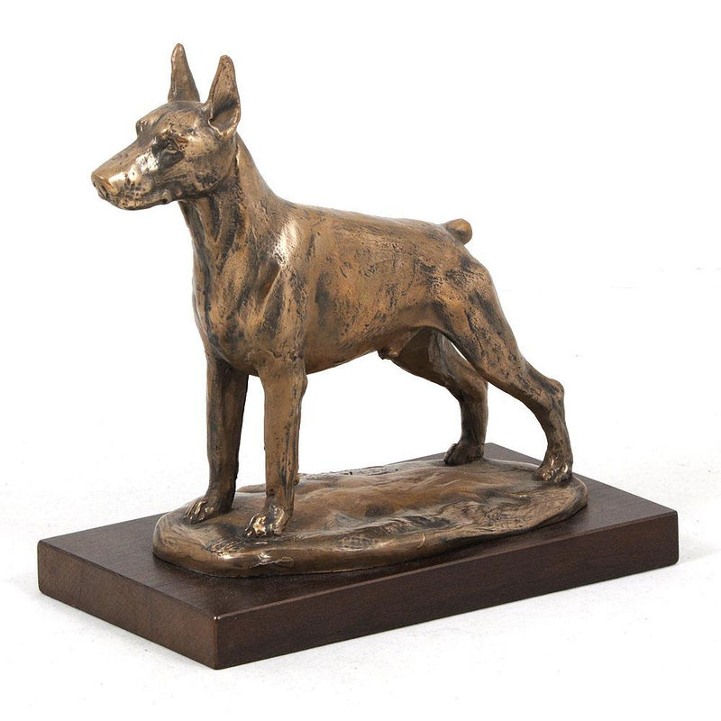 Hundestatue Dobermann Pinscher von Art-Dog in Braun als dekorative Figur für dein Büro oder als Trophäe - Bild 6