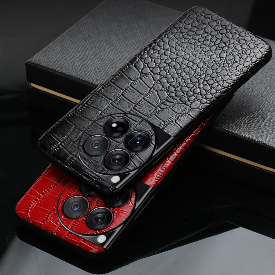 Stoßfeste Rindsleder Handyhülle für OnePlus 13 in Schwarz mit 360 Grad Vollschutz - Bild 4