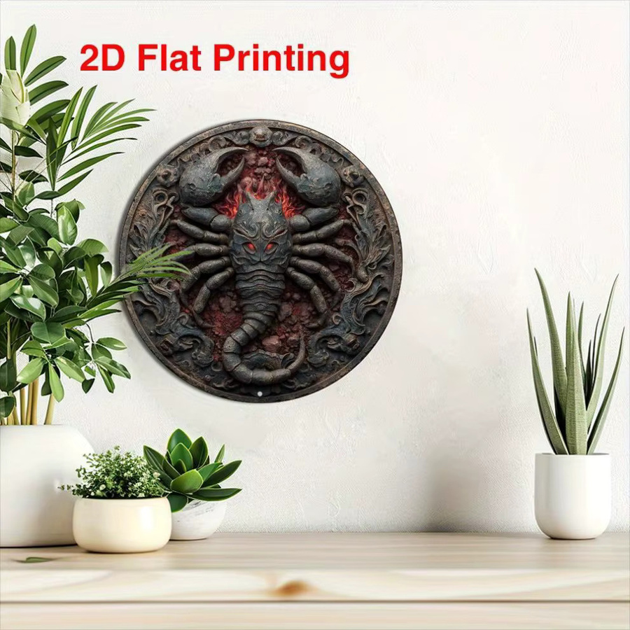 CIFBUY Rundes Sternzeichen Skorpion Wandkunst aus Aluminium, Durchmesser: 20,32 cm - Bild 5