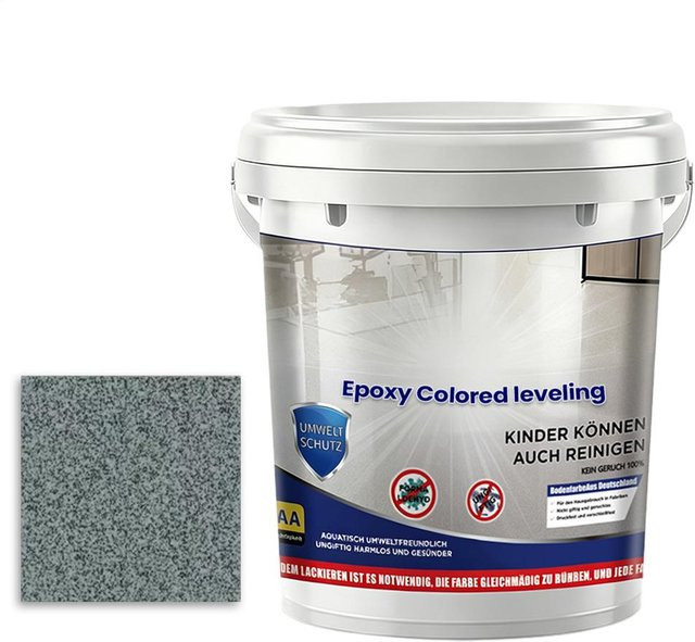 Wasserbasierte Epoxidfarbe Auto Home Solutions zur Bodenbeschichtung in Grau mit Sand-Marmoreffekt, hochglänzend und wasserdicht - Bild 1