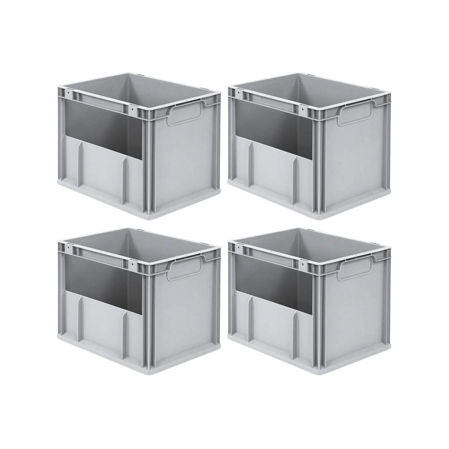 PROREGAL SuperSparSet 4x Eurobox NextGen Insight Eurobehälter Transportbox, Grau, H x B x T: 32 x 30 x 40 cm - Bild 2