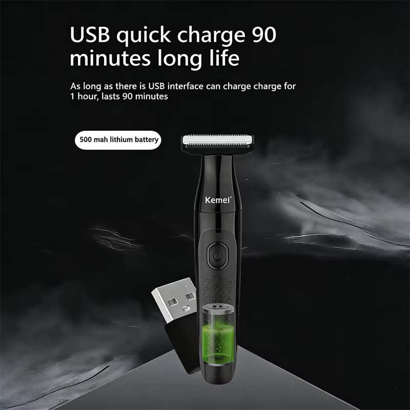 Kemei 3-in-1 Elektrorasierer für Herren, Schwarz - Bild 2