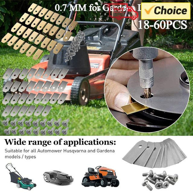 Gardena Ersatzteil-Set für Roboter-Rasenmäher mit 18-teiligem Edelstahl-Schneidemesser-Set und Schrauben in Silber - Bild 1