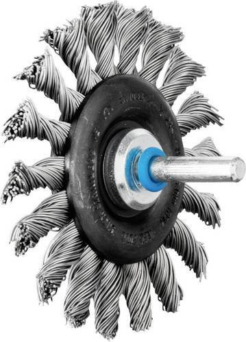 PFERD TOOLS Rundbürste RBG 7006/6 INOX gezopft aus Edelstahl mit Ø 76 mm Durchmesser und Ø 6 mm Schaft, Farbe Silber/Blau, 10 Stück - Bild 1