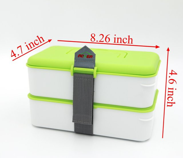 Tourpor Brotdose für Kinder aus Kunststoff, 2 Schichten, 2000ml, gelb, BPA-frei, mikrowellengeeignet und auslaufsicher - Bild 1