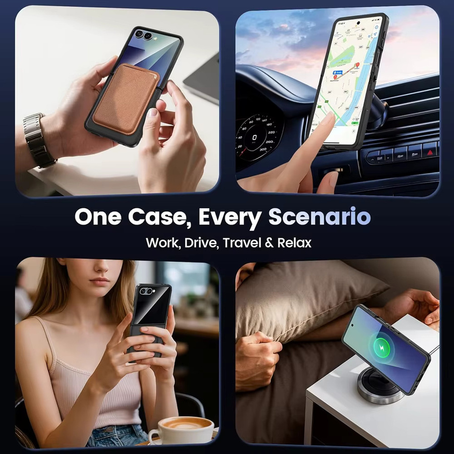 UYUXIO Magnetische Kabellose Ladehülle für Samsung Galaxy Z Flip 7, Schlanke Robuste Durchsichtige Hülle mit Magnet, Transparent - Bild 4