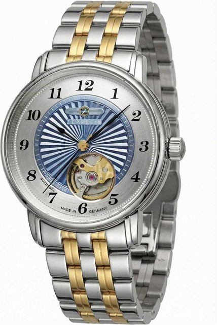 Zeppelin Armbanduhr Open Heart, Automatik, Edelstahl, Blau, 36 mm, Unisex - Bild 1