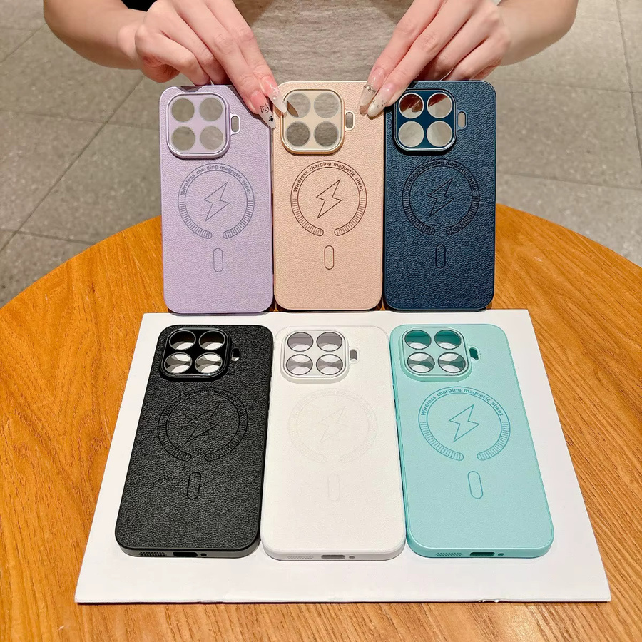 Magnetische MagSafe Handyhülle aus mattiertem PU-Leder für Xiaomi 17T und Xiaomi 17TPro in Purple - Bild 2