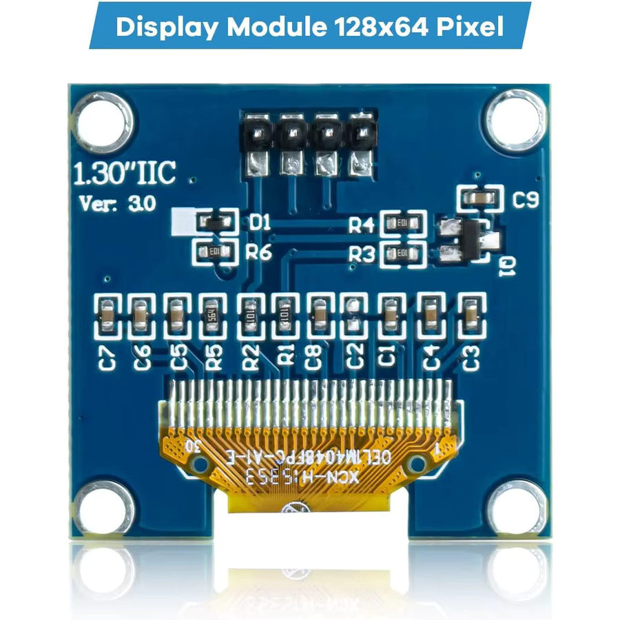 AOKIN 1,3-Zoll OLED-Anzeigemodul mit 128 x 64 Pixeln, I2C IIC Schnittstelle, CH1116 Treiber, selbstleuchtendes Display in Blau oder Weiß für Arduino und Raspberry Pi - Bild 5