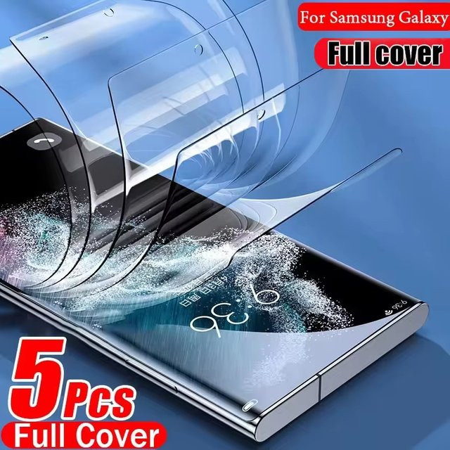 5 Stück Silikon-Hydrogel-Displayschutzfolie für Samsung Galaxy S26 Ultra S25 S24 A55 A35 A15 A54 A06 A16 A17 A26 A37 A56 A57 transparent - Bild 1