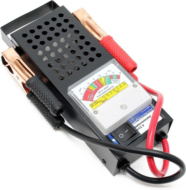 Wiltec Batterietester 6/12V Batterieprüfer für Auto und Kfz in Schwarz - Bild 1