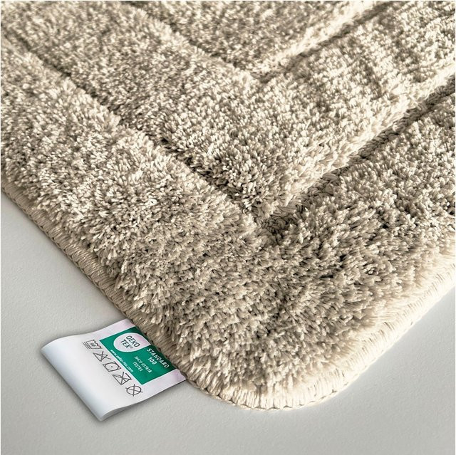 Karat homeliving Badematte Atlantis Beige rechteckig mit rutschhemmender Rückseite - Bild 1