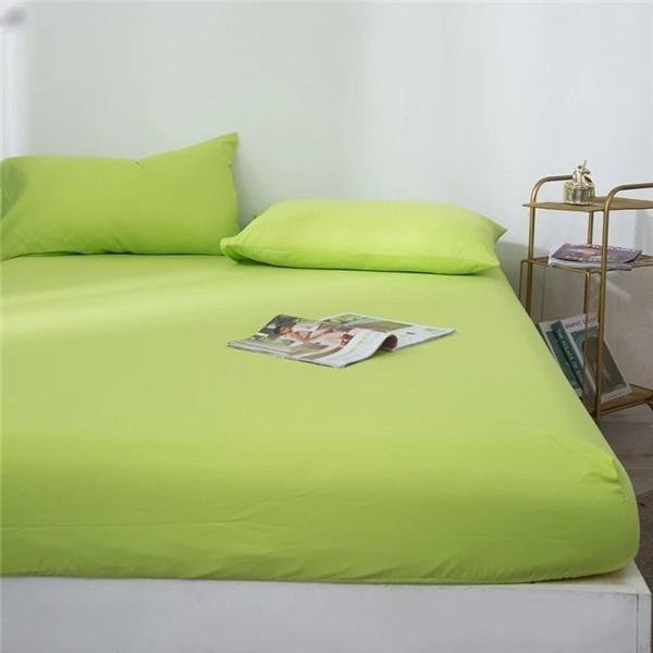 Wasserdichter Matratzenbezug von Big S Home Decor in Grün, rutschfester Spannbettlakenschutz aus Polyester, B/T/H: 140 x 200 x 30 cm - Bild 1