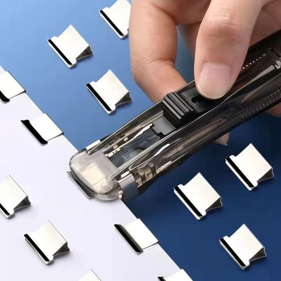 Wiederverwendbarer Metall-Clip-Pusher als handbetriebener Papierbinder für deinen Bürobedarf - Bild 2
