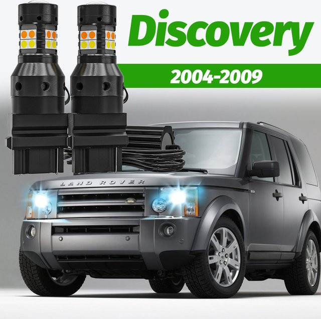 VENDY 2 Stück Dual-Mode LED DRL Tagfahrlicht und Blinker Set in Schwarz für Land Rover Discovery 3 (2004-2009) - Bild 1