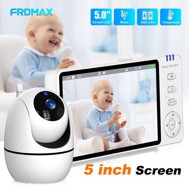 FRDMAX 5-Zoll Video-Babyphone mit 2,4-GHz-Mini-PTZ-IP-Kamera, drahtlose Mutter-Kind-Überwachung mit Zwei-Wege-Audio und Temperaturanzeige - Bild 1