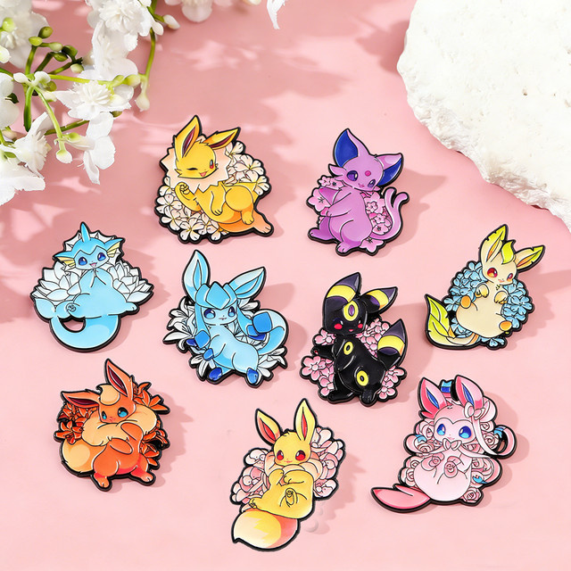 Bandai Pokémon Eeveelutions Emaille-Anstecknadeln, 9-teiliges Set - Bild 1