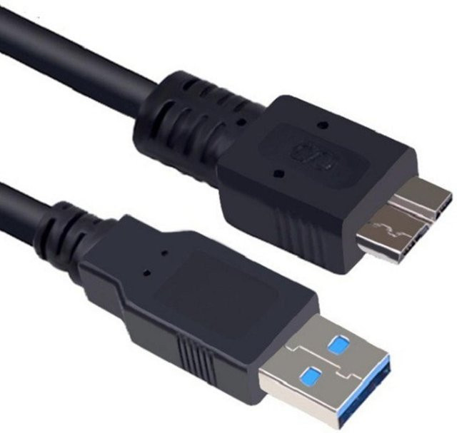 Western Digital USB 3.0 Micro B Datenkabel für externe Festplatten, Schwarz - Bild 1