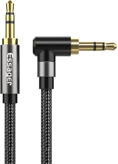 Essager AUX-Kabel 3,5 mm Klinke Audiokabel für Lautsprecher und Kopfhörer, Länge: 1,5 m, Schwarz - Bild 1