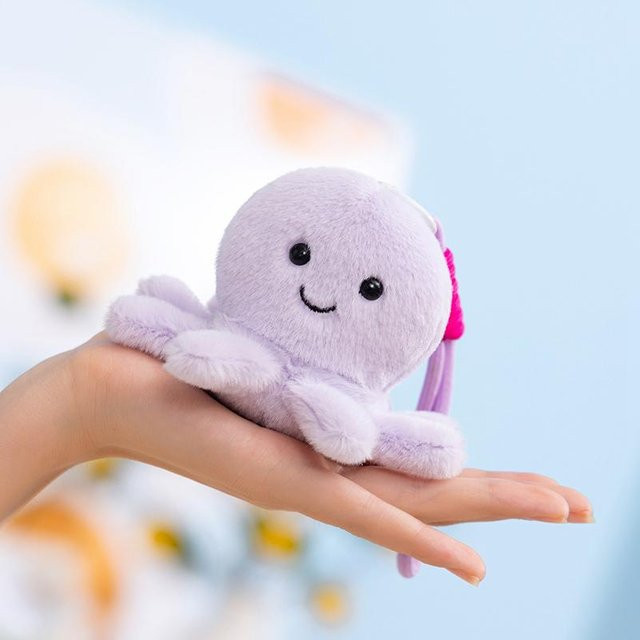 Yiran Health & Beauty Cartoon Meeresbewohner Oktopus Plüschtier Anhänger, Bunt / Mehrfarbig, Lila - Bild 1