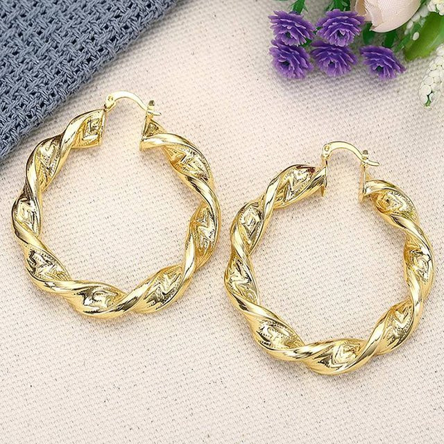 Huitan Matal Creolen, Gold, Damen - Bild 1