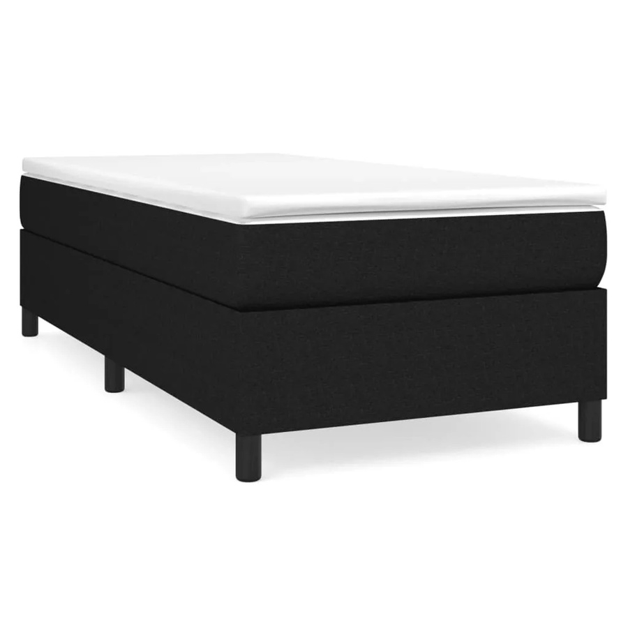 vidaXL Boxspringbett in Schwarz aus Stoff mit gepolstertem Rahmen, Breite: 80 cm, Tiefe: 200 cm - Bild 2