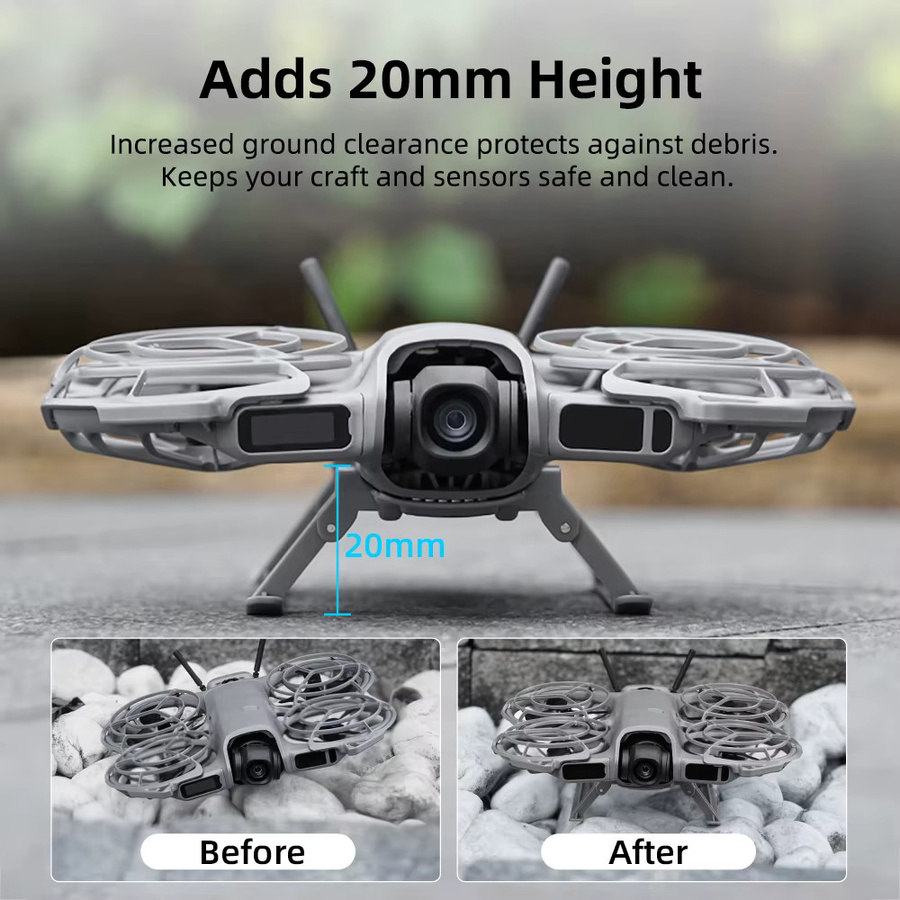 DJI Neo 2 Faltbares Landegestell in Grau mit Schnellverschluss und Höhenverlängerung als Schutzständer Zubehör - Bild 2