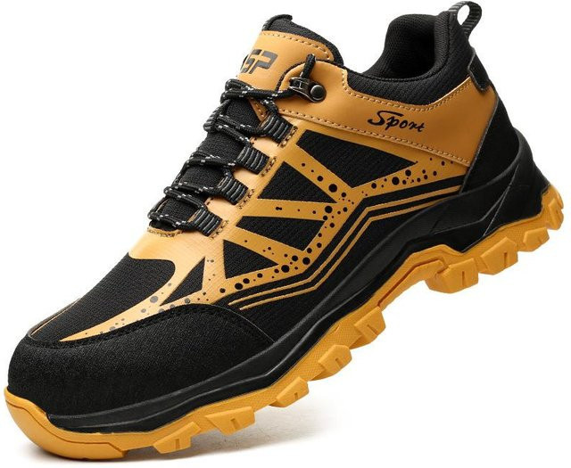 Avant-garde Arbeitssicherheitsschuhe für Herren aus Leder mit Stahlkappe und durchtrittsicherer Sohle, Farbe: Orange/Schwarz, Größe: 43 - Bild 1