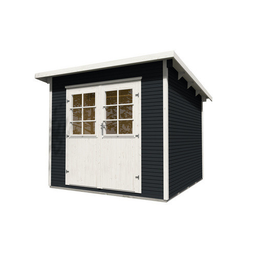 WEKA Gartenhaus aus Massivholz mit Pultdach in Anthrazit und Weiß, B/H/T: 235 x 241 x 174 cm - Bild 4
