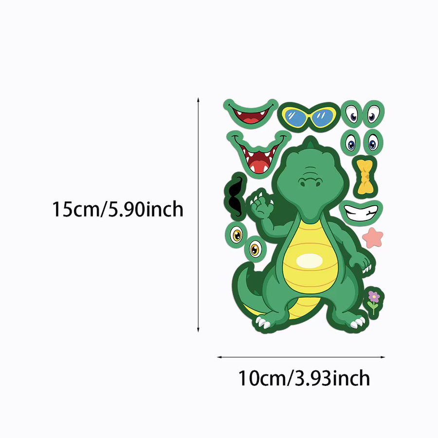 8er Set kreative Dinosaurier Cartoon Aufkleber, wasserfeste dekorative Sticker für Trinkbecher und Scrapbooking, mehrfarbig - Bild 3