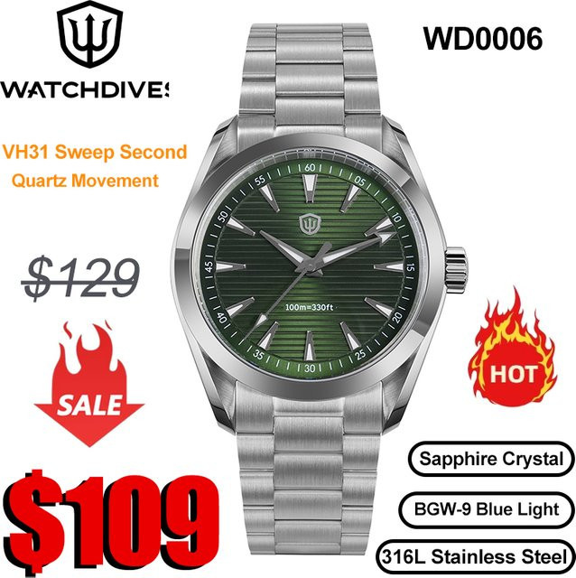 Watchdives Armbanduhr Edelstahl, Analoguhr, 38 mm, Silber, Unisex - Bild 1