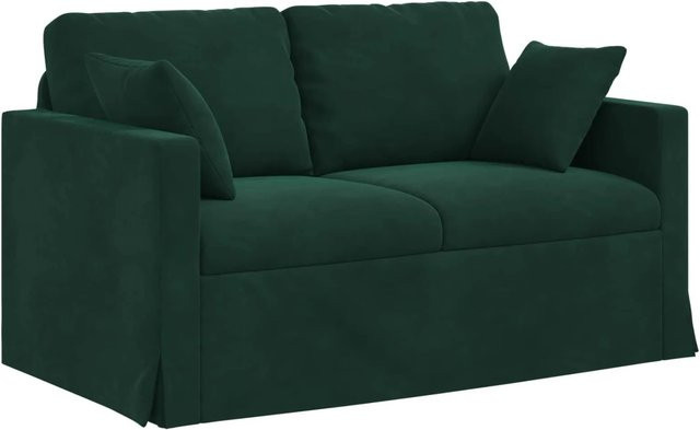 vidaXL Sofa Dunkelgrün aus Samt mit Metallrahmen B/T/H: 138 x 78 x 80 cm - Bild 1