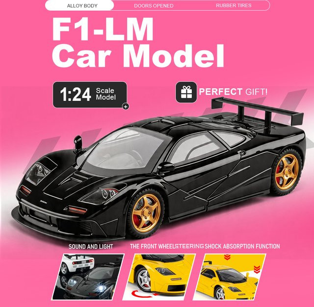 RMZ city F1-LM 720S Automodell, 1:24, mit Sound und Licht, Rückzieh-Modell - Bild 1