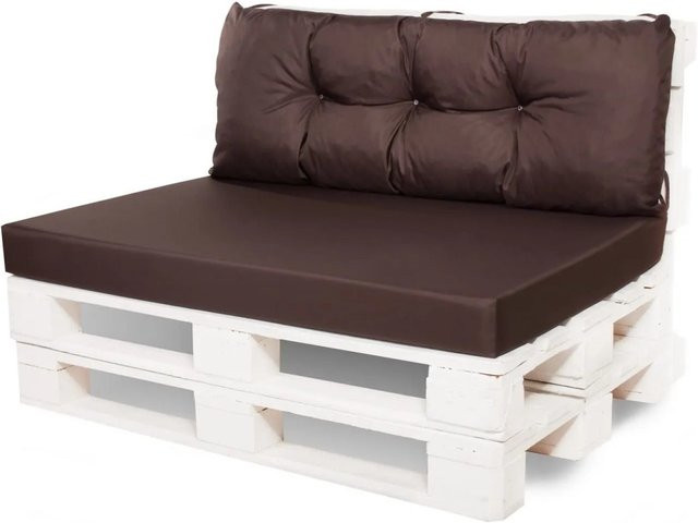 Setgarden Mix Palettenkissen Set in Braun mit Sitzkissen und Rückenkissen, B/T/H: 120 x 60 x 10 cm und 120 x 40 cm - Bild 1